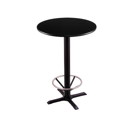 Holland Bar Stool Co 36" 211 Black Table, 24" dia. Top, Foot Ring 211-2236BW24RFTRG